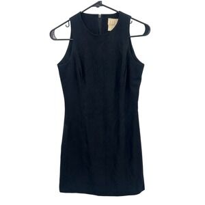 90s Minimalist Seed Black Ribbed Fitted Mini Dress 4 Grunge Goth Dark Academia